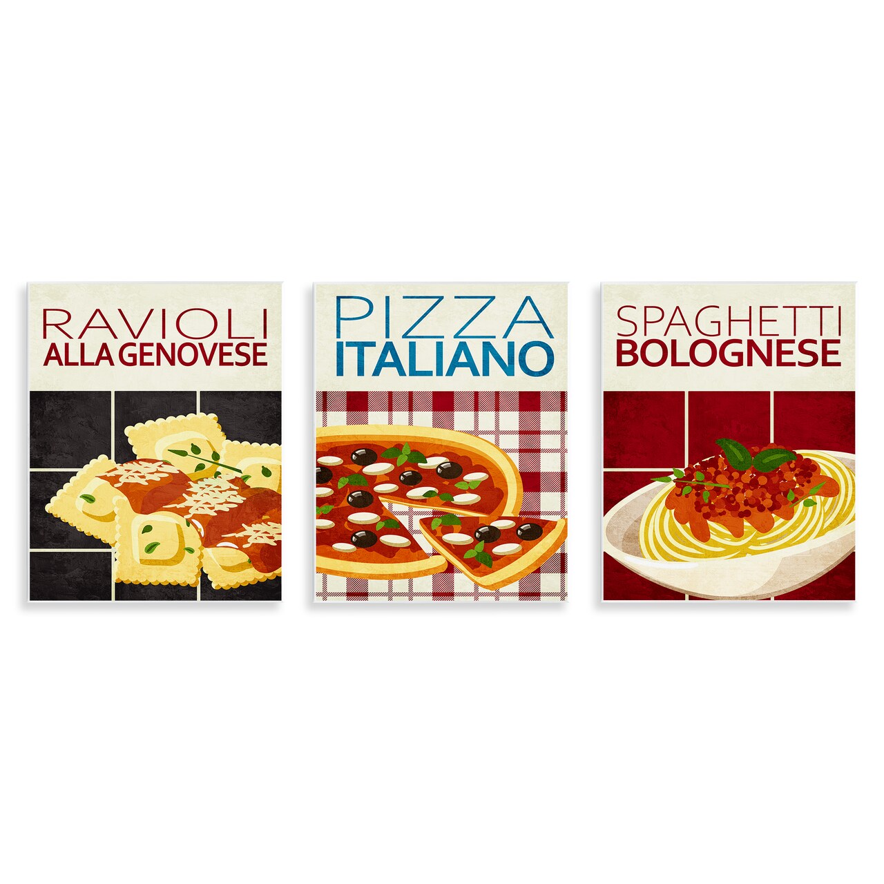 Stupell Industries Classic Italian Pasta Meals Wall Plaque Design by Kim Allen